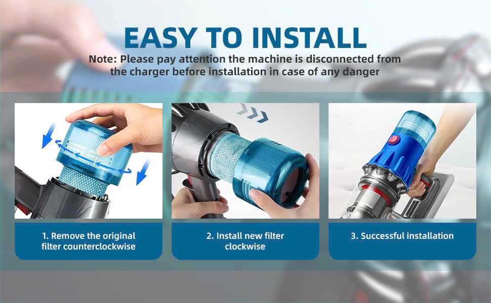 Step-by-step guide to installing Dyson V12 filter without tools