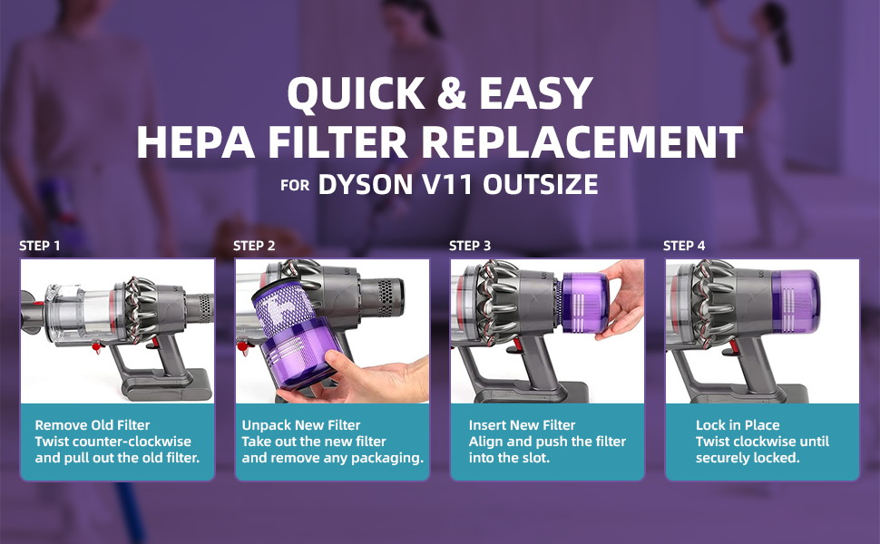 Dyson V11 Outsize step-by-step guide to replacing Bee Filter 